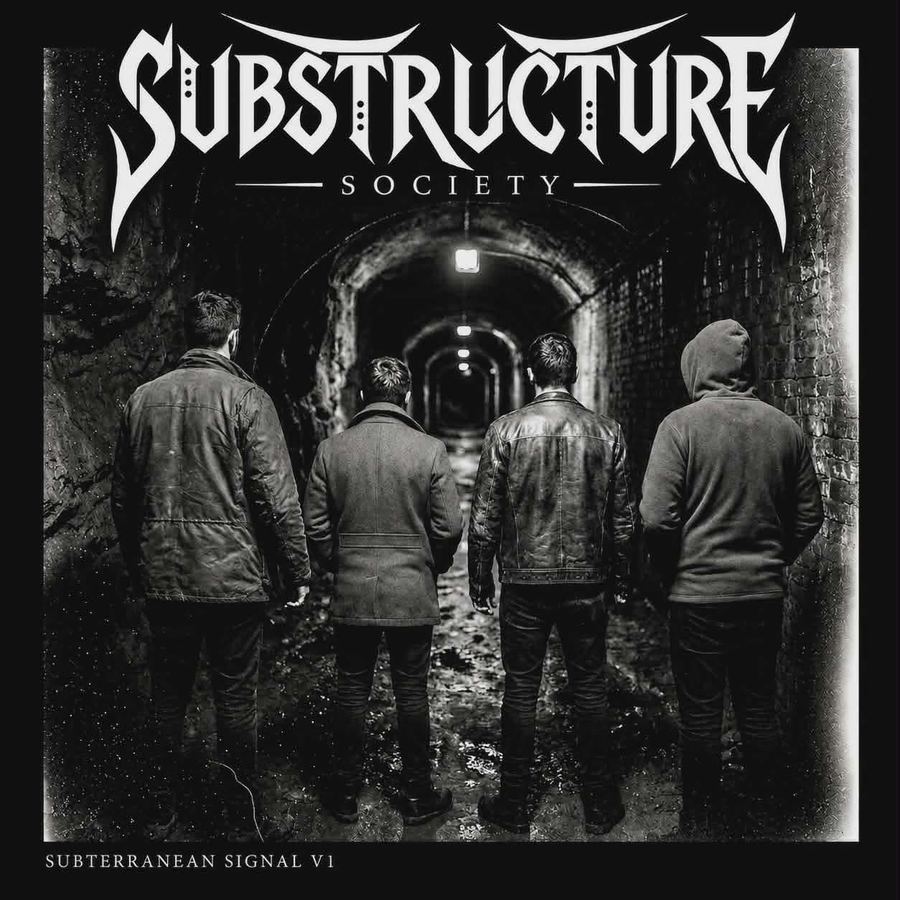 Subterranean Signal V1 cover: four figures walking into a lit brick tunnel